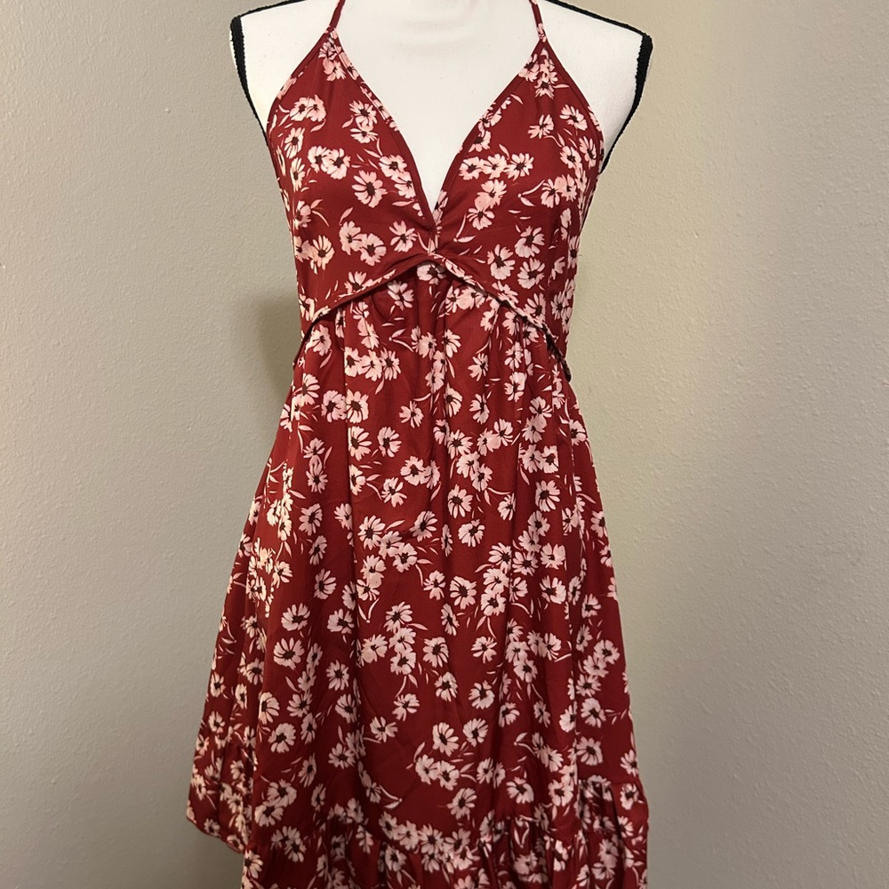 Cupshe Red and White Floral Mini Dress